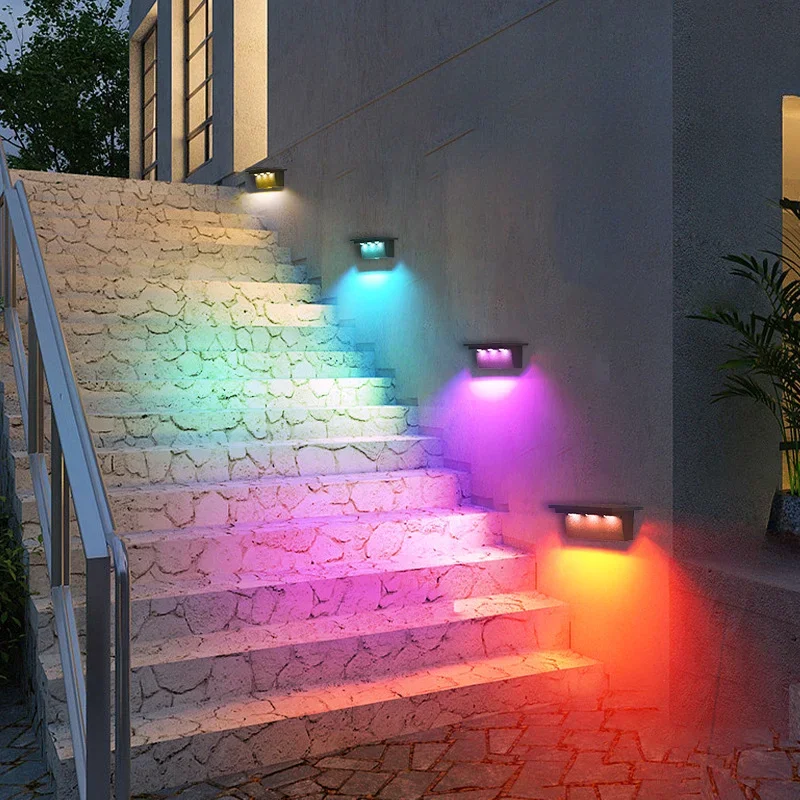 

Led Wall Lamp Outdoor Solar Lamp Waterproof Lighting Garden Decoration Sunlight Modern LED Lights Wall Sconce for RGB Step Light