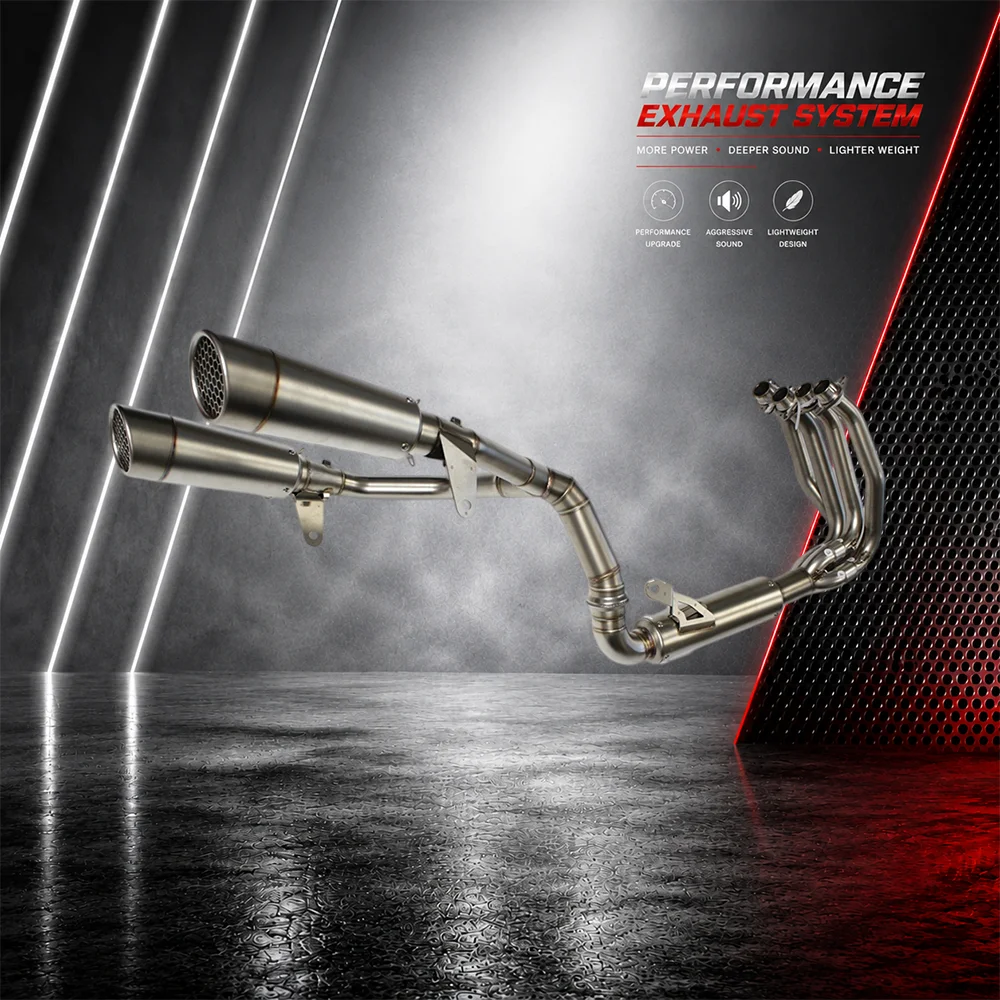Motorcycle CF500SR Full Exhaust System Stainless Steel Front Pipe Slip-On Muffler High Performance Moto Replacement Parts