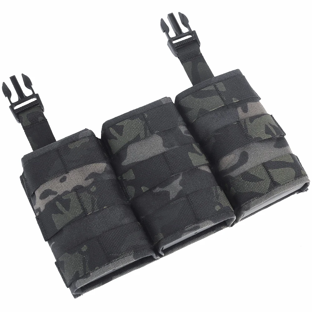 Tactifans แผงด้านหน้า AR 15 M4 Pouch 5.56 Triple Kywi 500D ไนลอน Swift คลิปยุทธวิธีการล่าสัตว์ Airsoft อุปกรณ์เสริม