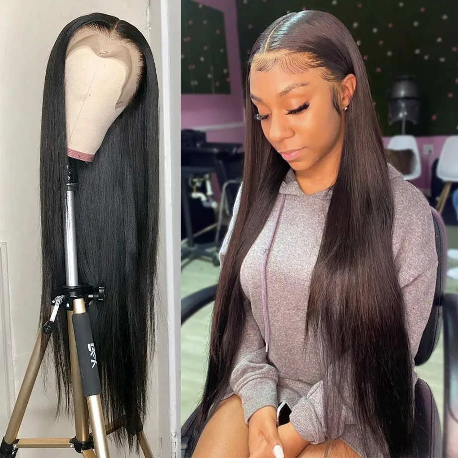 30 32 34 36 Inch Bone Straight Lace Front Wigs Human Hair 13x6 13x4 HD Lace Frontal Wig 360 Human Hair Lace Frontal Wigs