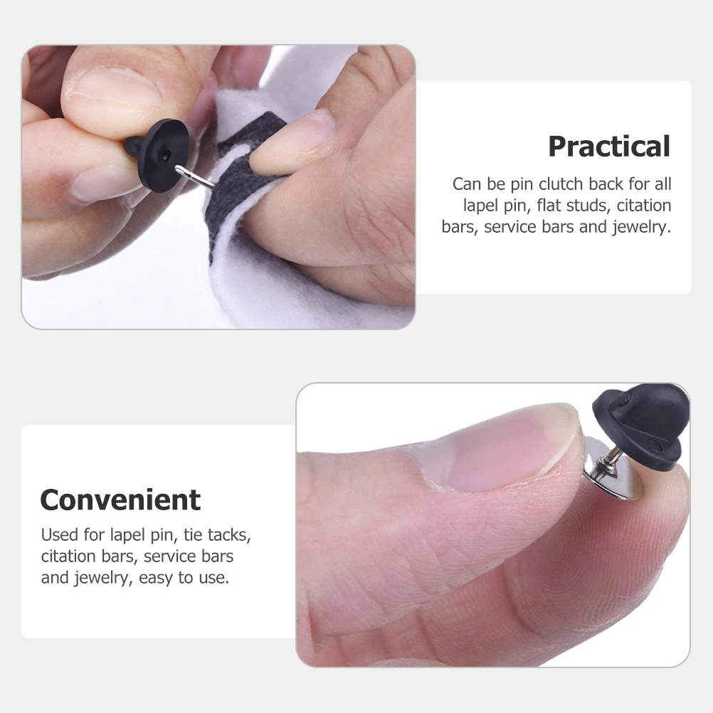 

100pcs 1 Box Multi-Use Pin Backs Decorative Flat Round Replaceable Badges Brooch Clutch Replacement Rubber Sewing Supply Hat