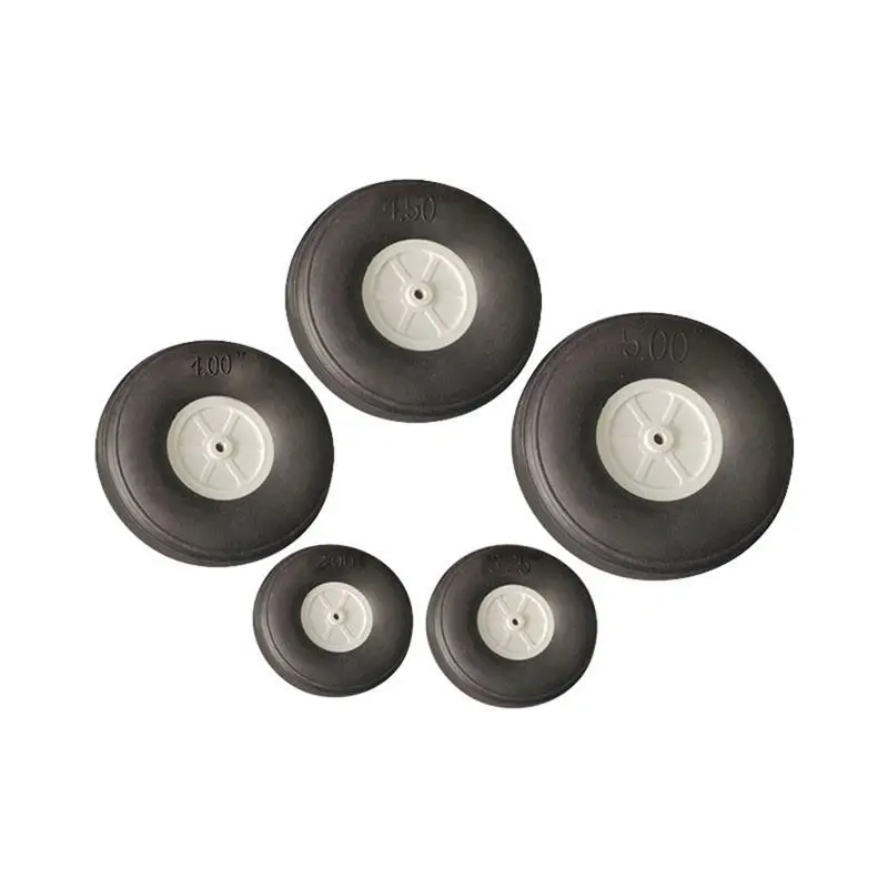 Roda do trem de pouso, 2 peças 1in-2,5in roda de borracha pu ultraleve e de alta flexibilidade e cubo de plástico para avião rc