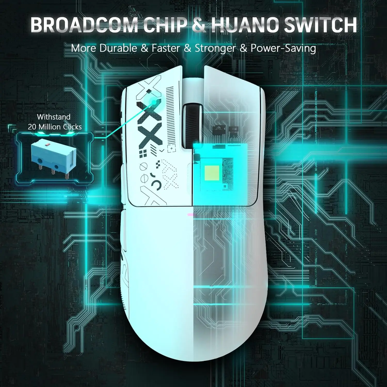 ماوس ألعاب ATTACK SHARK X11 مع قاعدة شحن مغناطيسية، مستشعر ألعاب PAW3311، 22000 نقطة في البوصة