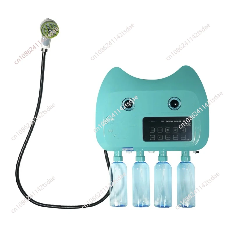 Fournitures de nettoyage de beauté pour animaux de compagnie, 4 bouteilles, bain de Massage pour chat et chien, Machine à bulles Spa, mélange et diluer les shampoings automatiques