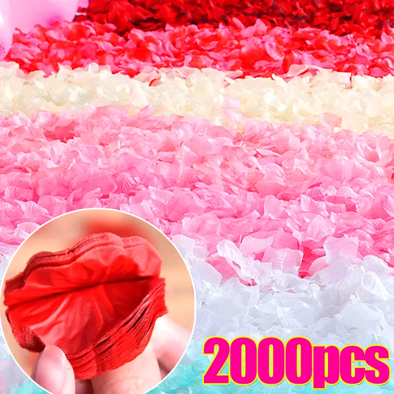 2000/100pcs Artificial Rose Petals Flowers Romantic Night Silk Fake Rose Petal DIY Valentine's Day Wedding Party Home Decoration