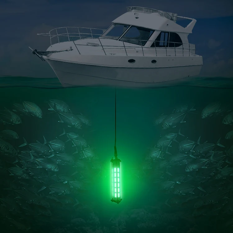 Lampe de pêche LED étanche IP68, luminosité 60000LM, prise en charge de la télécommande, RGBW, lumière de pêche sous-marine, CE 70, nouveau design