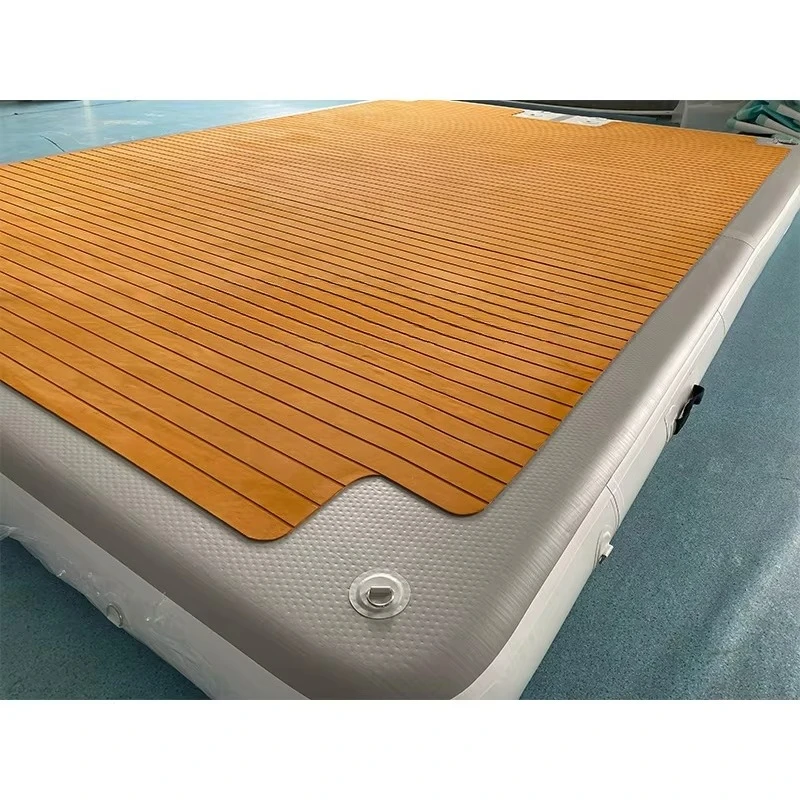 Popular Drop Stitch Roll up Inflatable Yacht Dock Floating Jet Ski Dock Pontoon Deck Inflatable Dock Platform for Swimming view 4