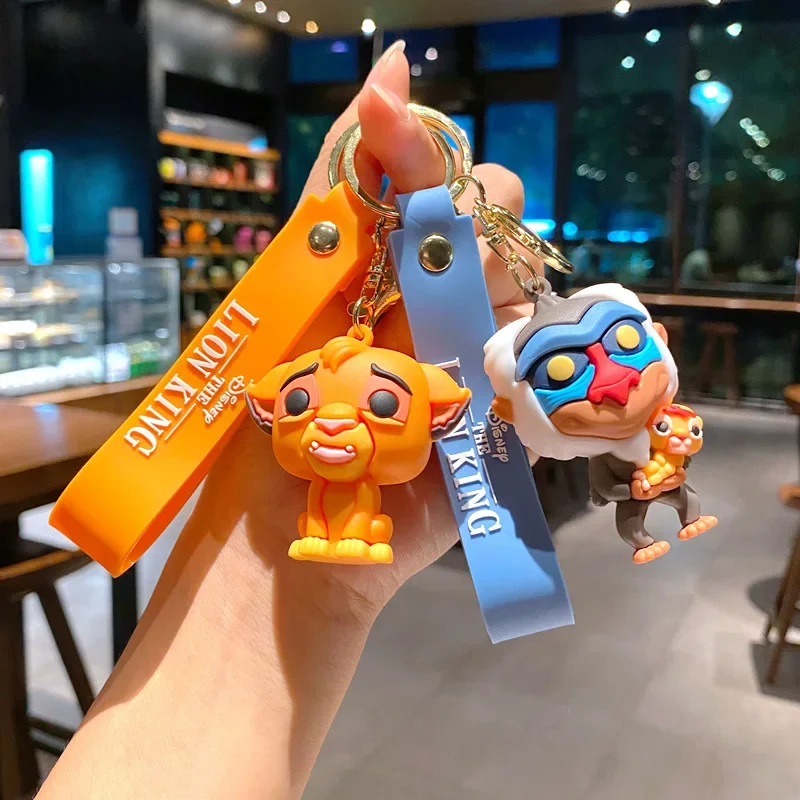 Llavero de Anime El Rey León, Lindo Simba y Mufasa, Muñeco de Silicona, Colgante Decorativo para Mochila, Soporte para Llaves, Regalo
