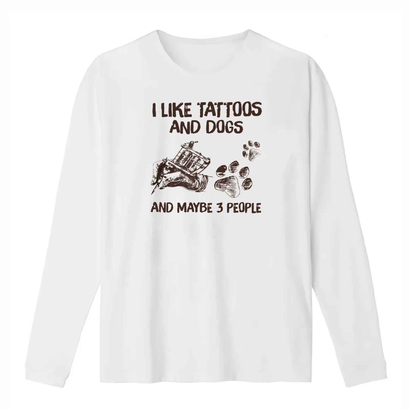 I Like Tattoos And Dogs And Maybe 3 People T-Shirt Summer Casual Cotton Tee Oversized Streetwear Tops Vintage Graphic Print