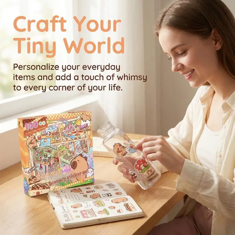 

Набор 3D-наклеек для дома, 50 стилей, миниатюрные наклейки для создания сцен, креативные игрушки для творчества, подарки на день рождения для девочек