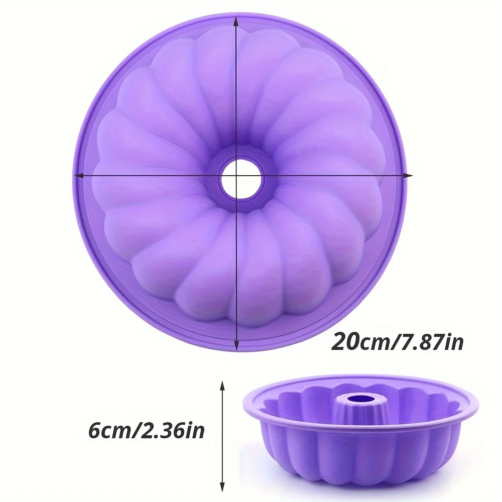 Eine Silikon-Kuchenform, 7-8 Zoll Mittelgroße Runde Silikonformen, Geeignet zur Herstellung von Kuchen, Obstkuchen, Brot, Schokoladenkuchen, usw. – Detail 4