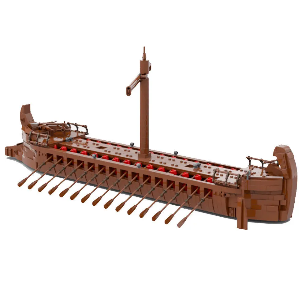 Ancient Ship Trireme Minifig Scale with 40 Seats 1455 Pieces MOC