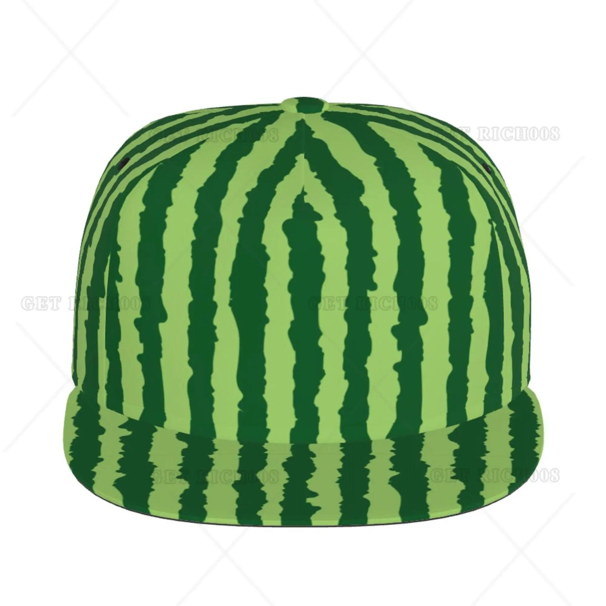 Funny Watermelon Summer Snapback Hat Hip Hop Flat Brim Cap Unisex Adult Teens Adjustable Baseball Print One Size Outdoor