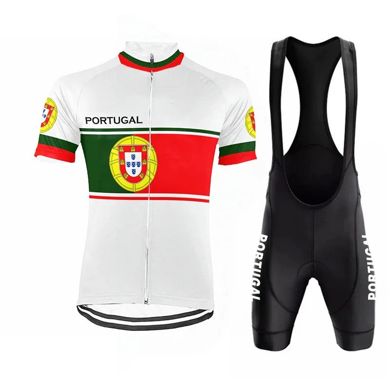 Customized Portugal Short Sleeve Cycling Jersey for Men Cycling Team Cycling Jersey Bib Bib Shorts Kit