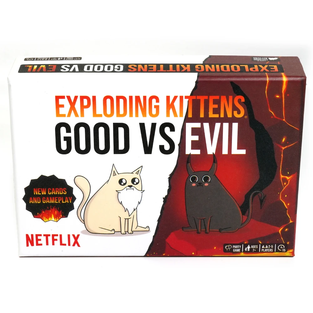 Good vs Evil 55 Cards Elevate Exploding Kittens Family Games for Kids and Adults Funny Card Games Board Game