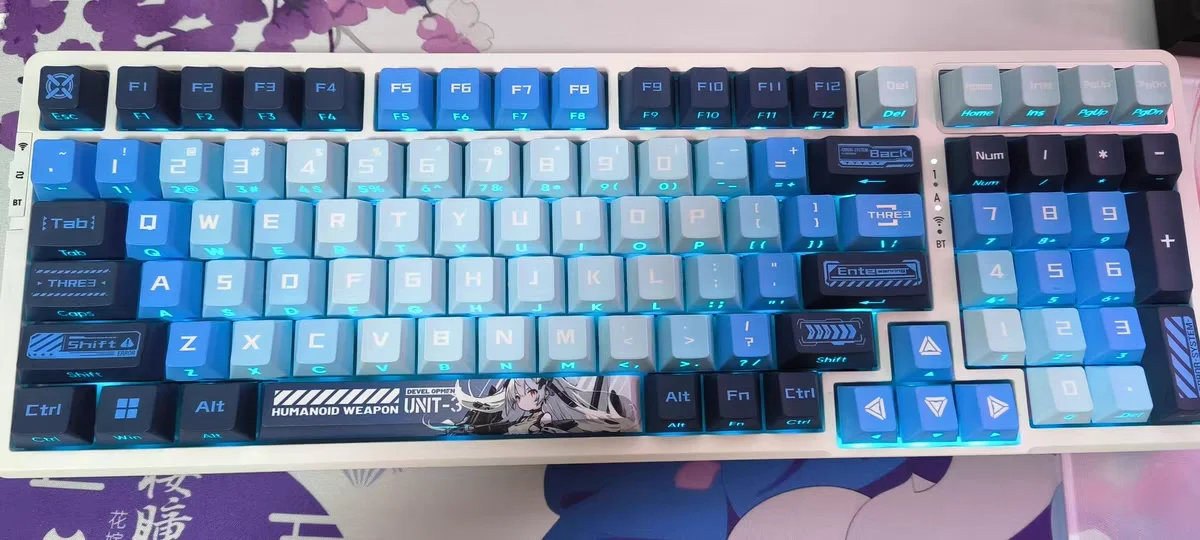 Imagem -06 - Liliana Pbt Keycaps Grupo Five-sided Sublimação Personalizado Asa Perfil Anime Acessórios Teclado Mecânico Presente