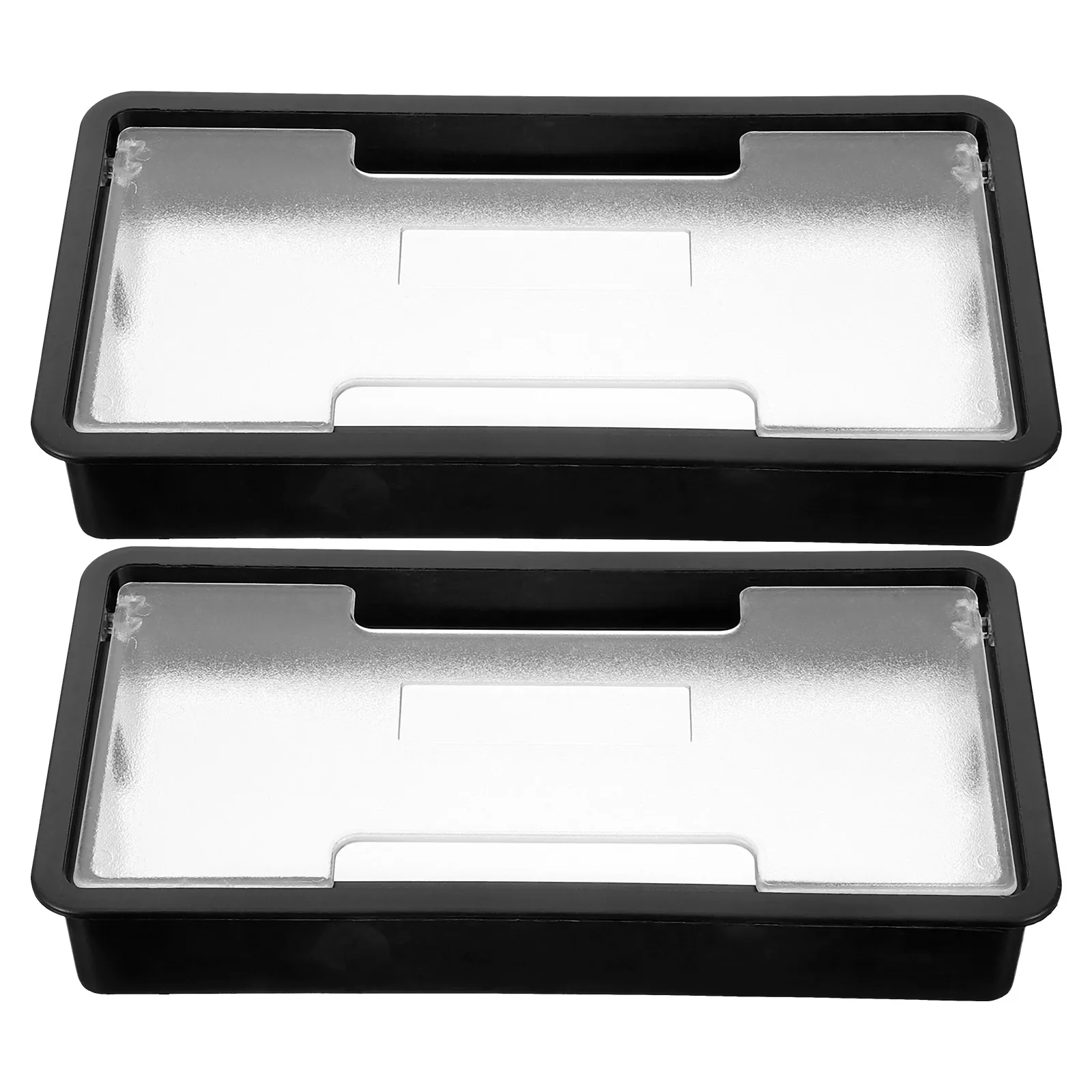 

2 Pcs Hole Cover Cable Organizer Desk Grommets Plastic White Cable Hole Plug Color Rectangle Shape For Office Furniture
