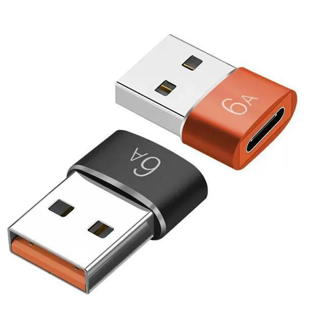 Adaptador OTG laranja para MacBook, Tipo C para USB 3.0, USB-C Conversor Feminino para USB Masculino, Samsung, Xiaomi, Huawei, 6A, 1Pc