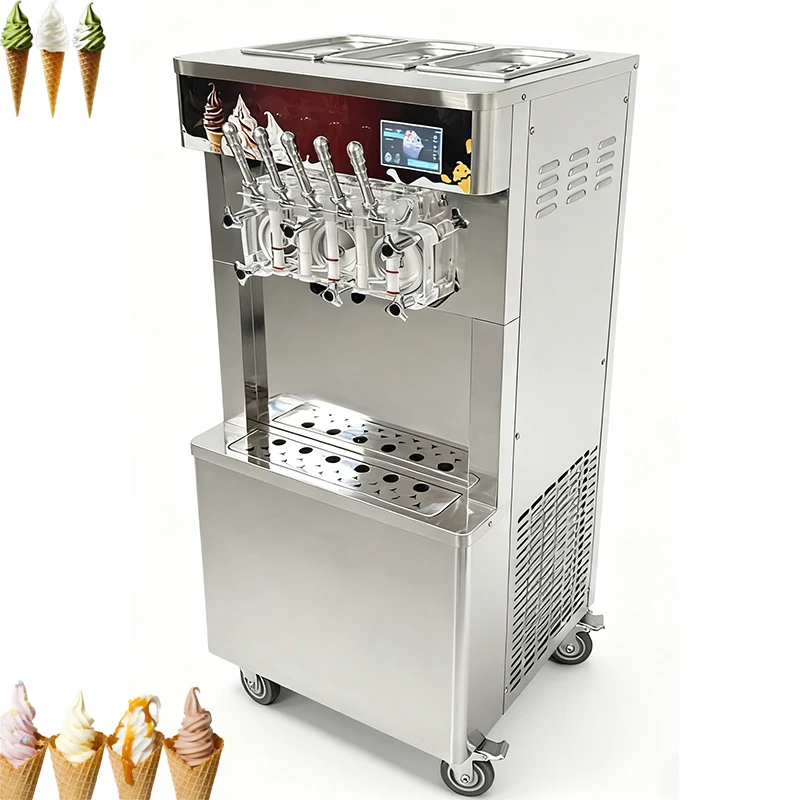 3.3kw 110/220V Automatic Stainless Steel Soft Ice Cream Machine Commercial Soft Serve Ice Cream Machine for Business