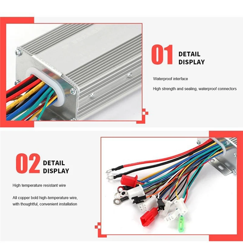 

2525+ 48V 60V 500W Sinusoidal Brushless 12 Tube Controller for Electric Bicycle E-Scooter Motorcycle Bldc Motor Controller