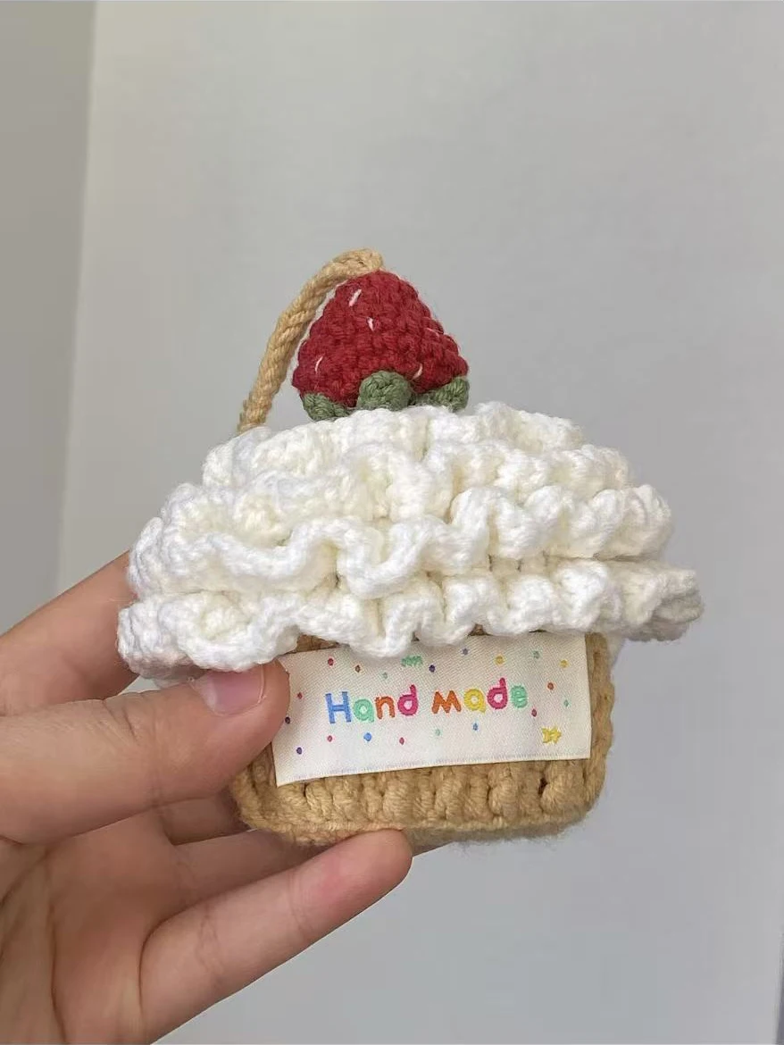 Strawberry Cream Handmade Earphone Bag DIY Knitting Kit Yarn Boredom Buster Gift Line Weaving No Brand