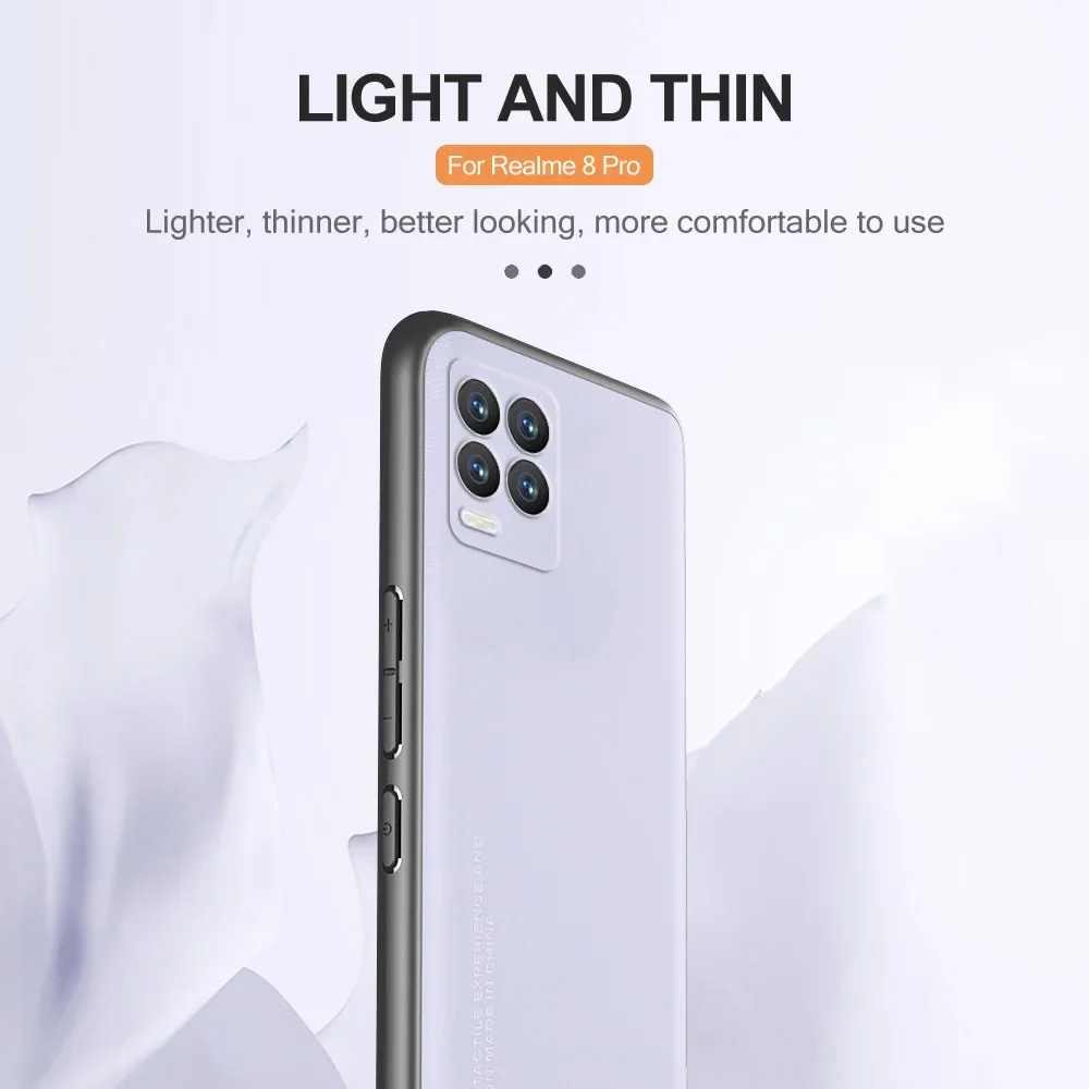 Luxury Leather Case For OPPO Realme 8 Pro Shockproof Full Cover Phone Back Shell Funda For Realmy Realmi Realme8 Silicone Bumper