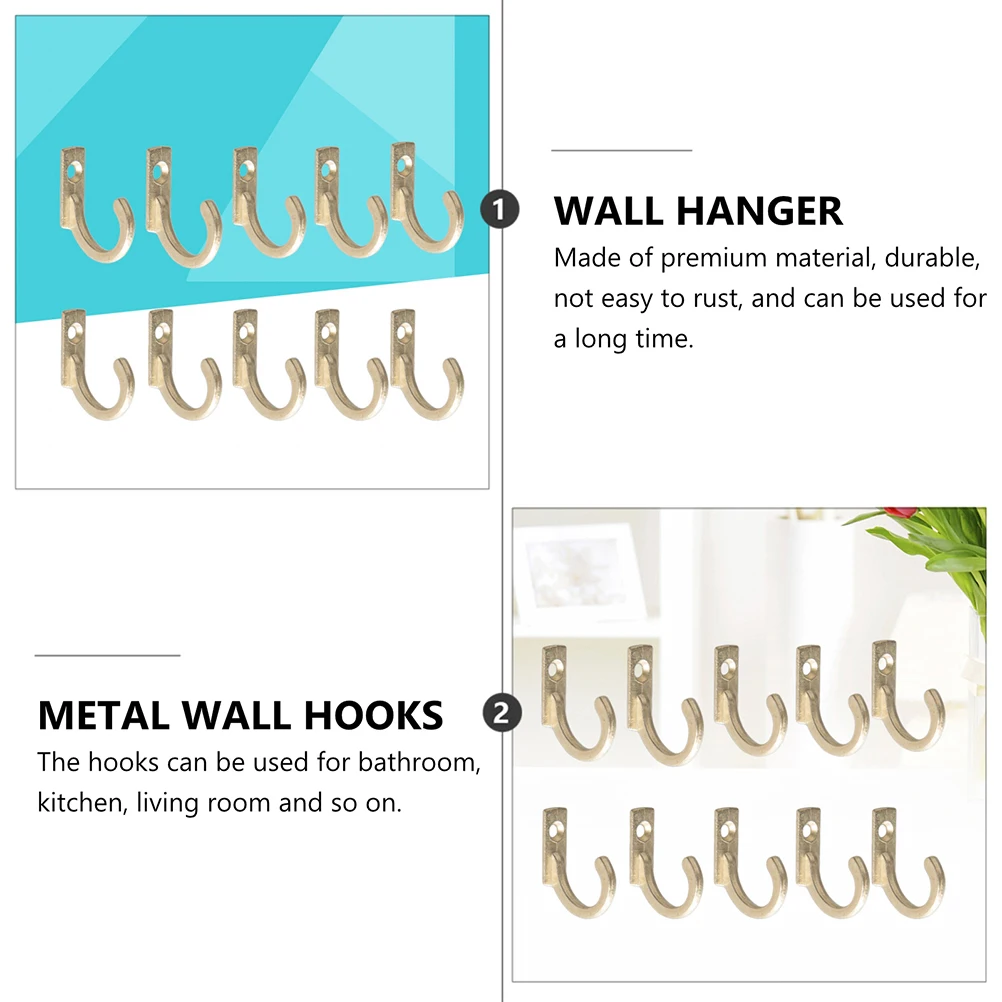 

20Pcs Wall Mount Hooks Smooth Surface Design Easy Install Home Office Bathroom Hangers Metal Wall Hooks Cabinet Hook Hanger