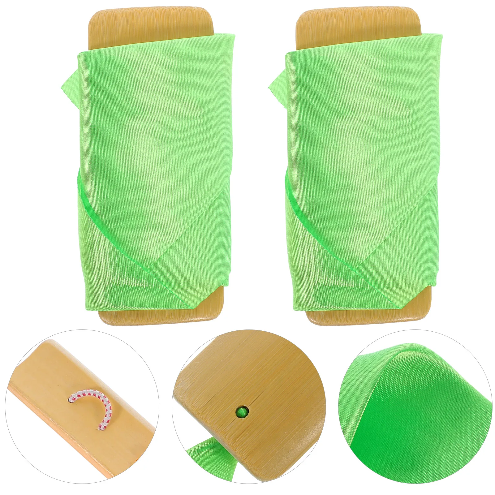 

Green Silk Hand Percussion Instruments Castanets for Kids Kuaiban Clappers Major Music Bamboo Sticks Child