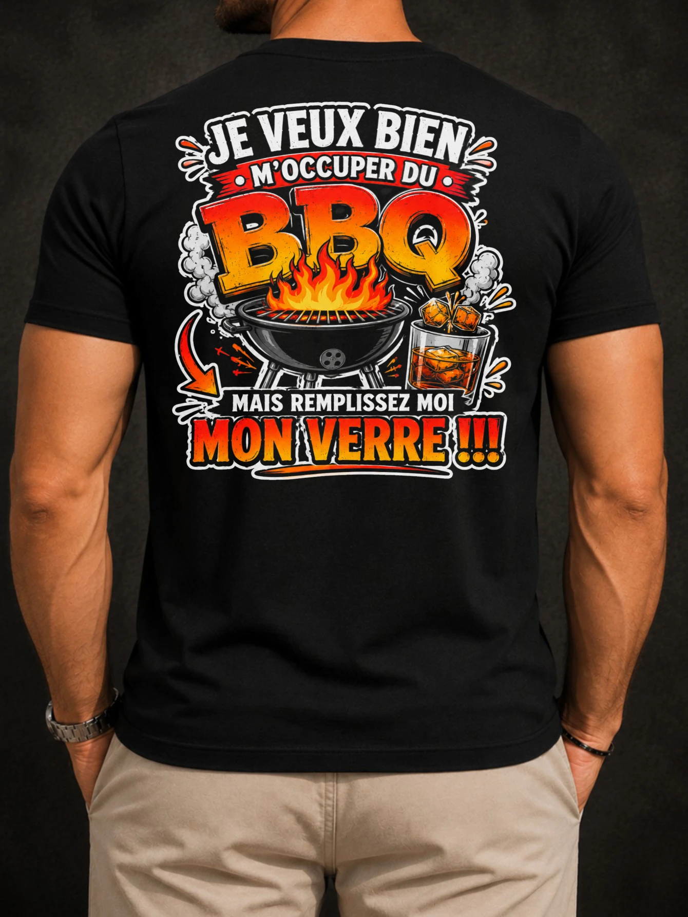 Je veux bien faire du barbecue, mais remplissez mon verre d'orange, comic grill bold graphic mes Unisex All T-Shirt