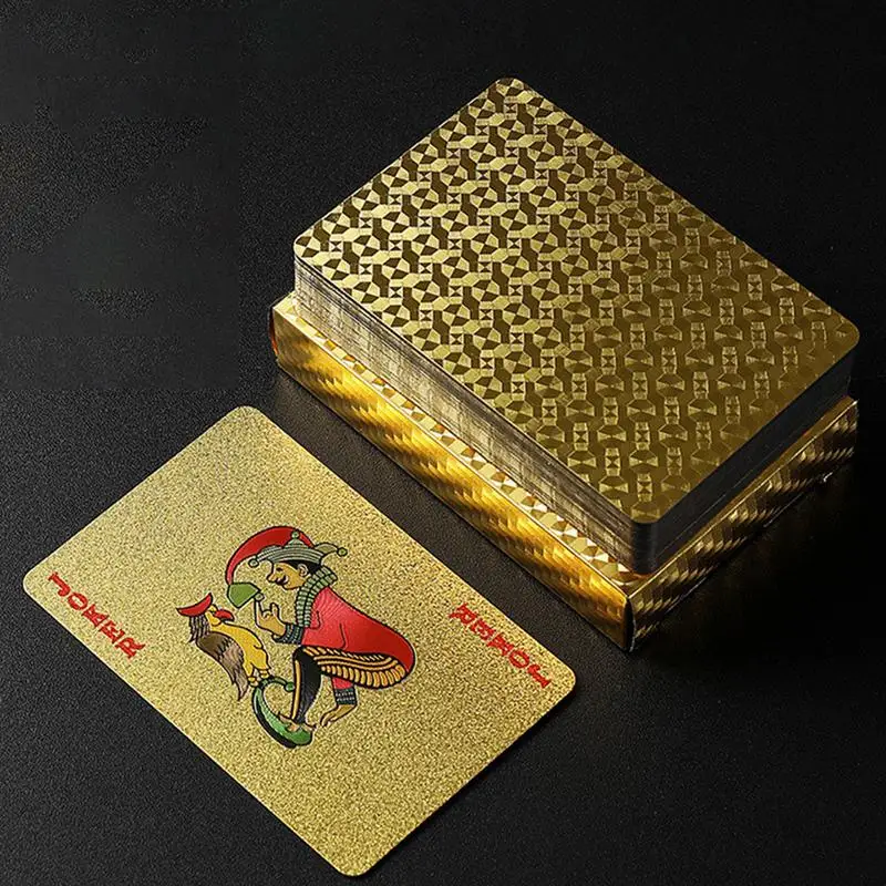 Gold Foil Poker Cards Luxury Gold Foil Poker Board Game Playing Cards Standard Portable For Daily Entertainment Corporate