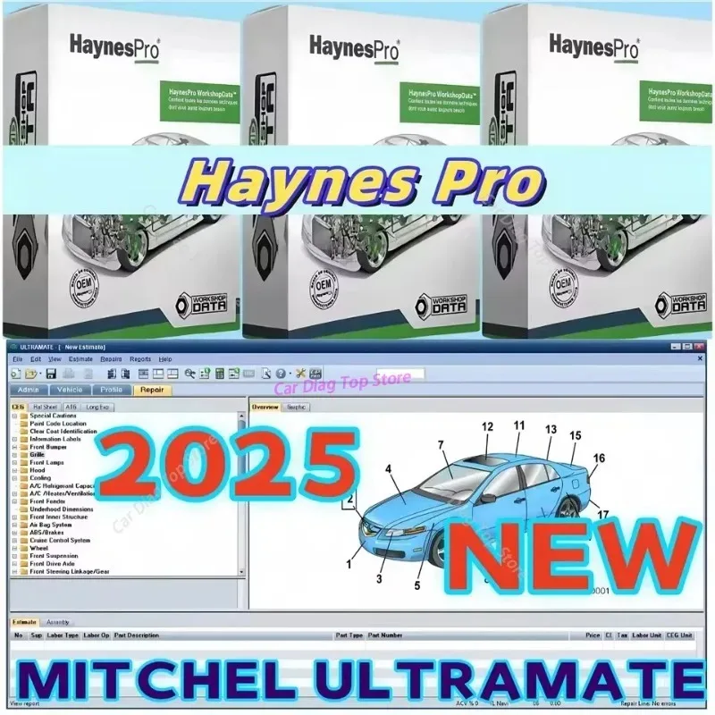 Mitchell Ultramate 7 Advanced Estimating System + Ultra Patch + HAYNES PRO Automotive Workshop Manual –Complete Auto Repair Kit