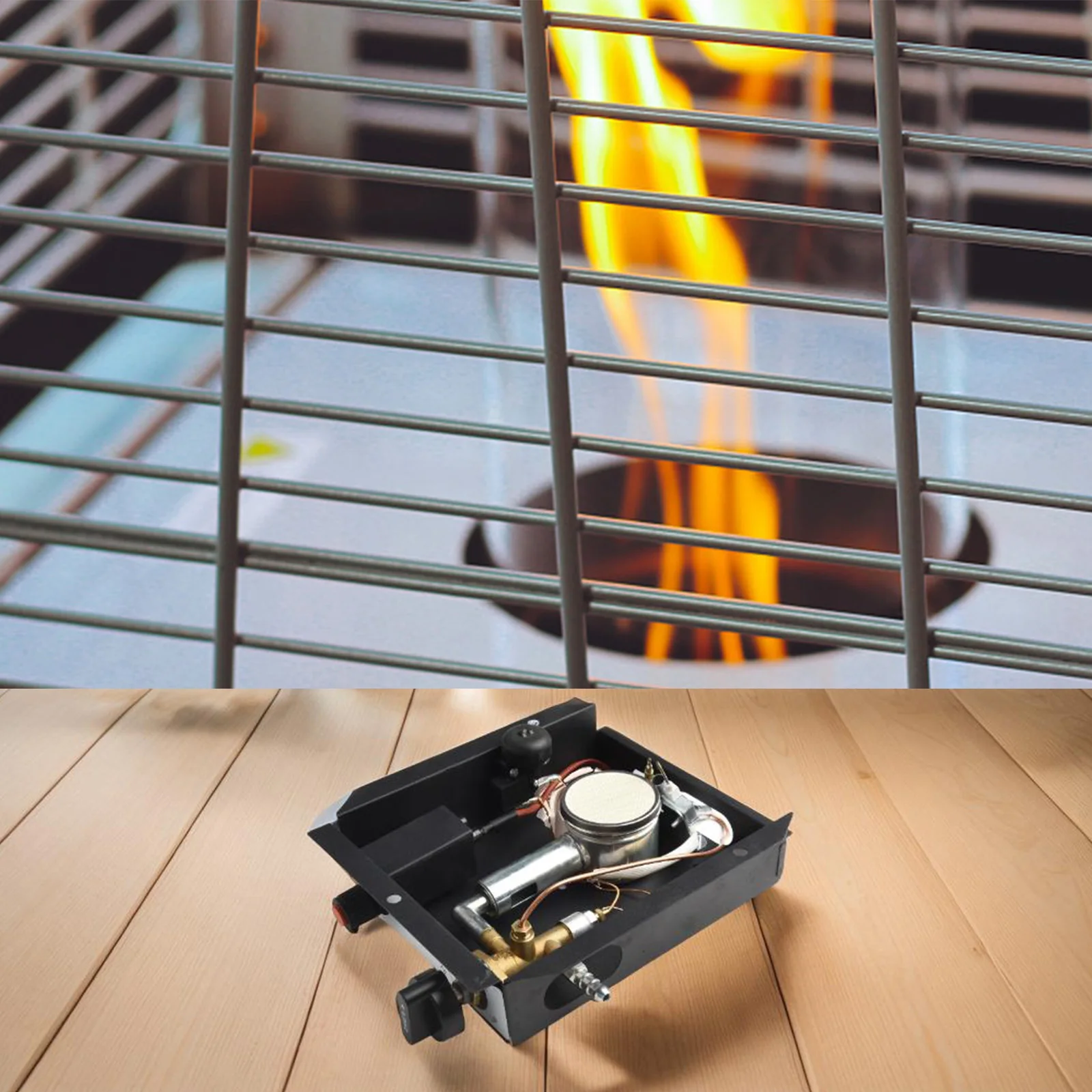 

Glass Tube Burner 47,000 BTU Heater Outdoor Patio Control Box With Thermocouple For 4-sided Glass Tube Patio Heater