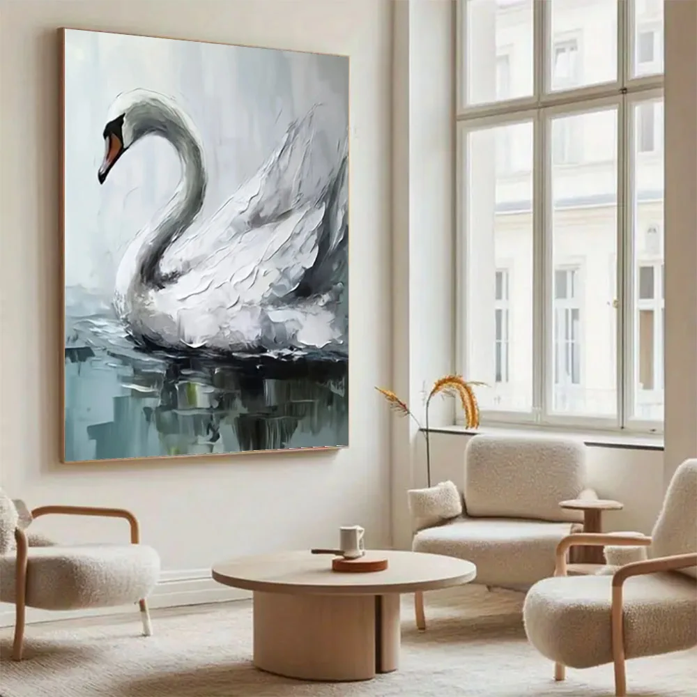 

100% Handmade Texture Abstract Animal Oil Painting On Canvas Thick Knife Wall Art Picture Color Elephant Poster Decor Home Life