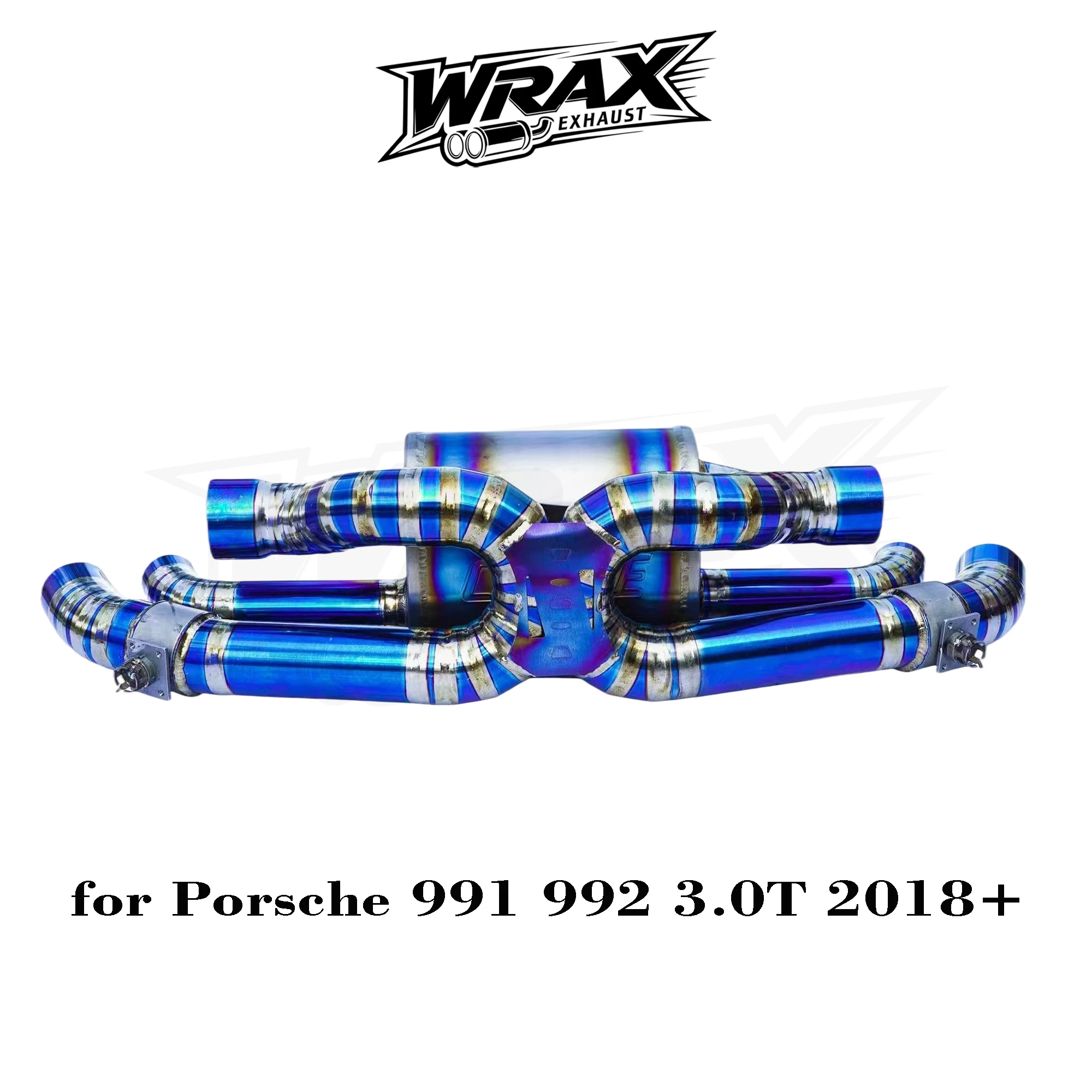 

WRAX Titanium Baked Blue Catback Exhaust for Porsche 991/992 3.0T 2018+ X-tube Quad-Exit OEM Valve Control Direct Fit