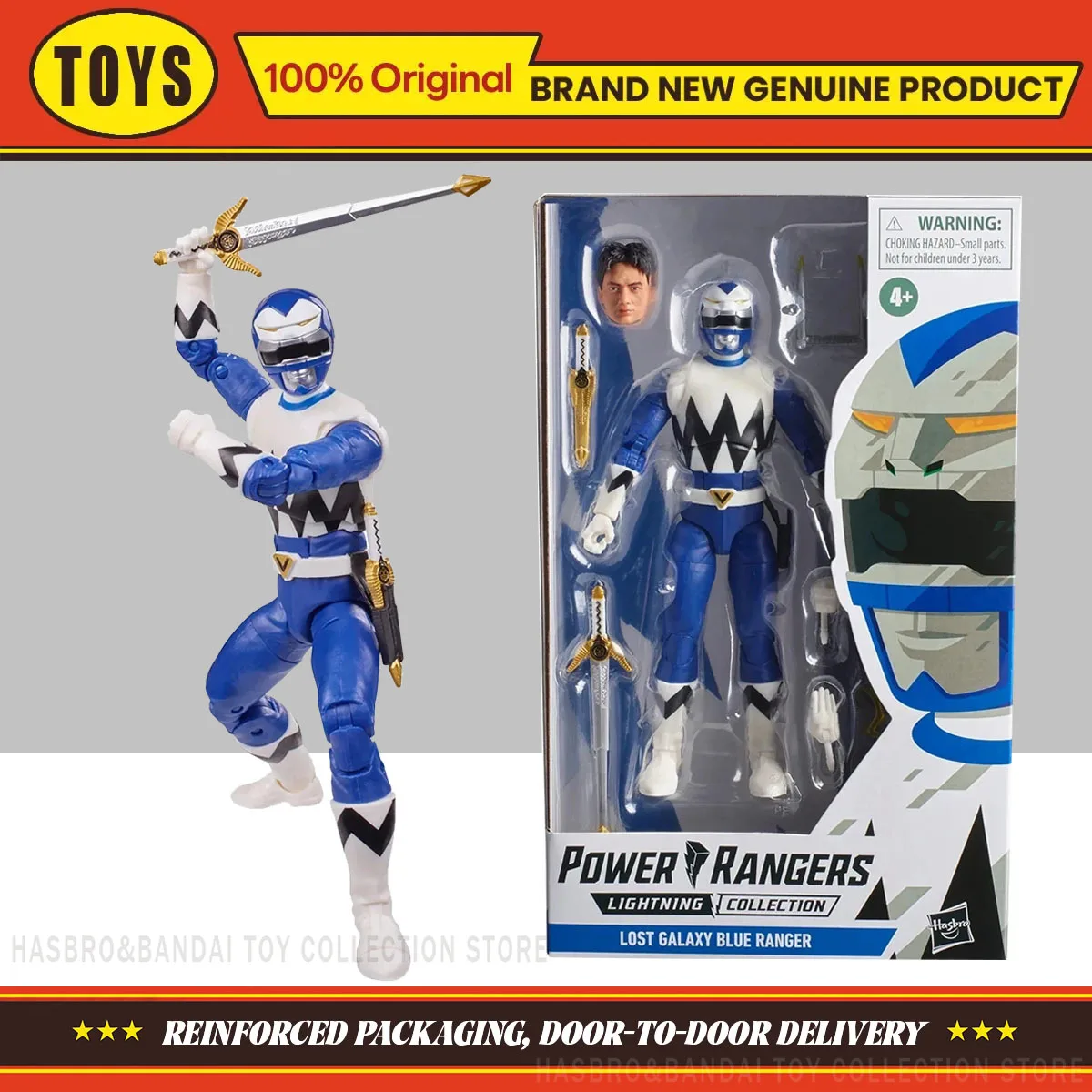 En stock: Figura de acción de 6 pulgadas de Hasbro Toys Power Rangers Lightning Collection Lost Galaxy Blue Ranger, modelo de juguete, regalo.