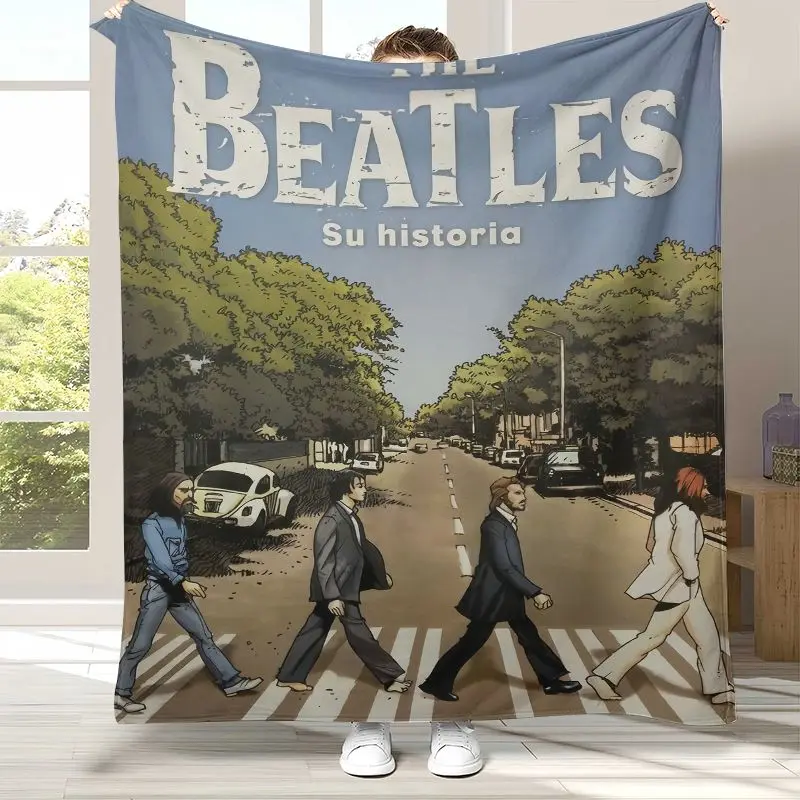 Fab Four The B-Beatles Abbey Road Rock Band Flannel Throw Blanket,Cozy Warm Blanket for Bed,Sofa,Living Room,Picnic,Home Decor