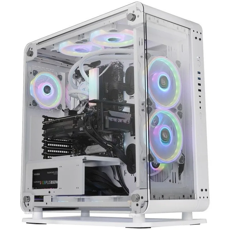 TT desktop computer host case, open tempered glass side water-permeable game case