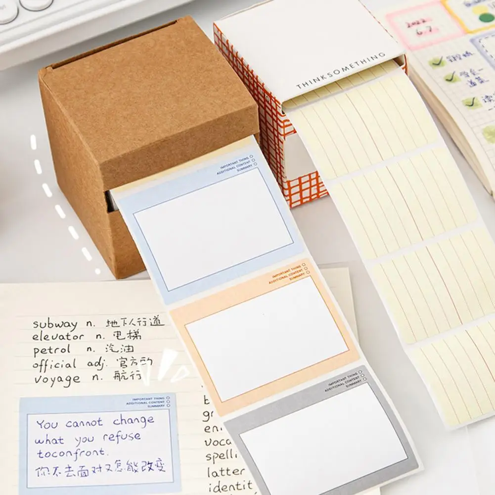 Students Sticky Note Sticky Note Roll Ink-proof Paper Peelable Pulling Type Mini Memo Pad Ideal Stationery Supplies for Students