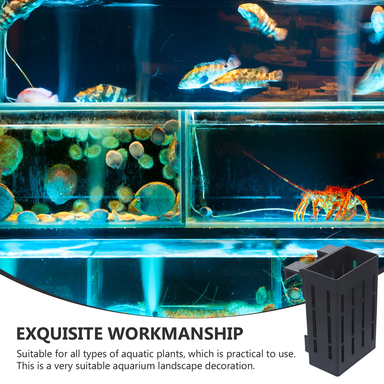 

3pcs Plant Holder Plastic Aquatic Planting Baskets For Fish Tank Hanging Decor Aquarium Supplies Aquatic Planting Pot Pot For