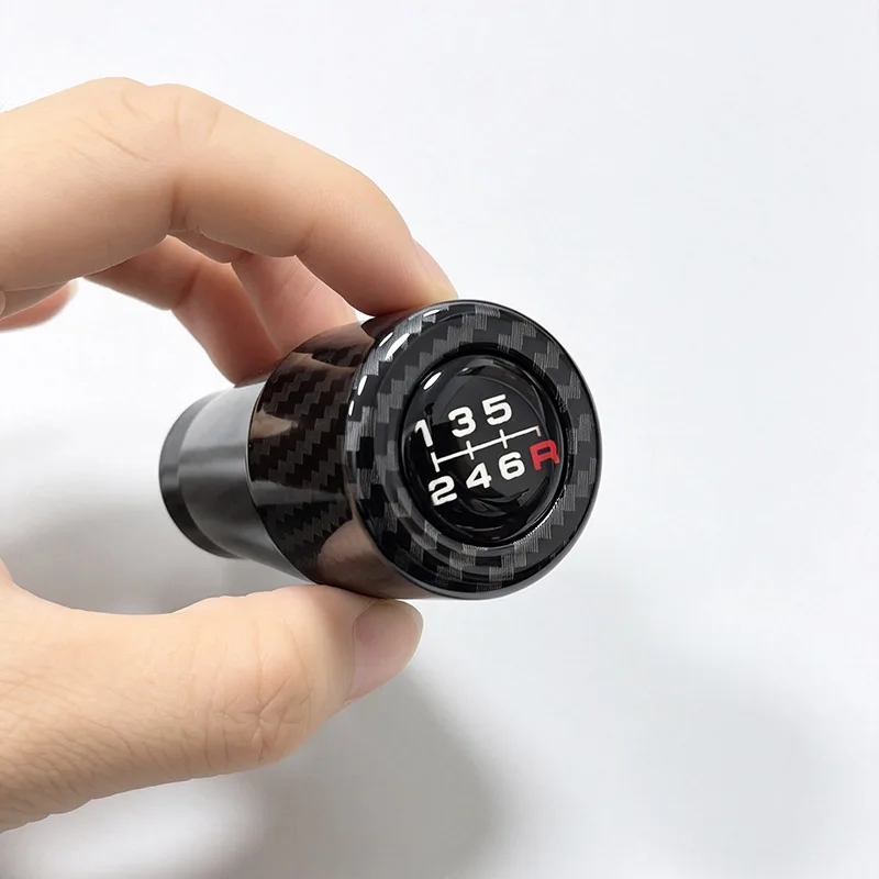 Universeller 5/6-Gang Schaltknauf aus Carbon-Schwarz für Rennwagen, Schalthebel-Kopf, Auto-Tuning-Zubehör – Detail 5