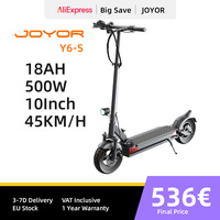 JOYOR Y6-S Electric Scooter 500W EScooters 48V 18Ah Battery Up to 70KM Range 40Km/h Max Speed 10 Inch Wheel Electric Scooter