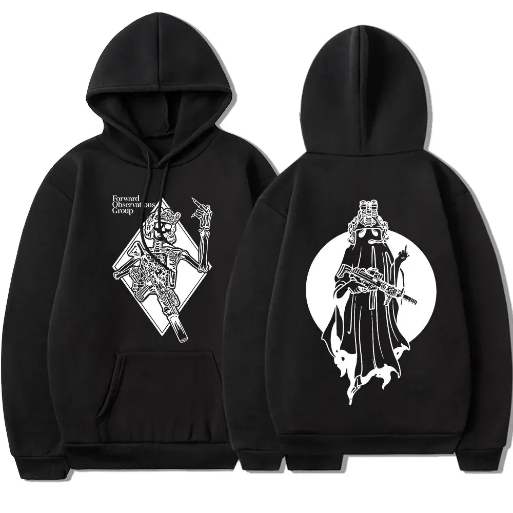 Gbrs Forward Observations Group Hoodie Punk Skeleton Hoodies Gothic Clothes Men Women Fashion Vintage Hooded Sweatshirt Unisex