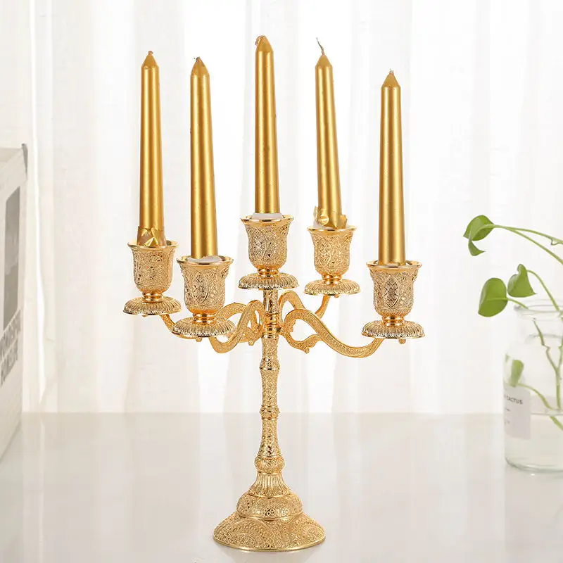 

Metal Candle Holders Hollow Design Candlestick Tabletop Stand Wedding Decoration Candelabra Home Table Decor