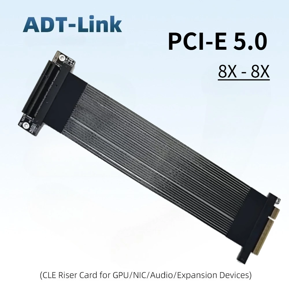 K88 PCIe 5.0 x8 PCI-E 8X Adapter Riser Card 90 Degree Extender Cable for Server Chassis Computer PCI-E 5.0 X8 To X8 Riser 90-180