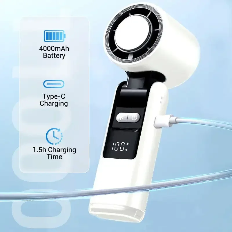 

4000MA Многоскоростной ручной вентилятор USB Мини Портативный Охлаждение Зарядка Турбо Настольный Беспроводной Электрический Маленький Вентилятор Воздухоохладитель