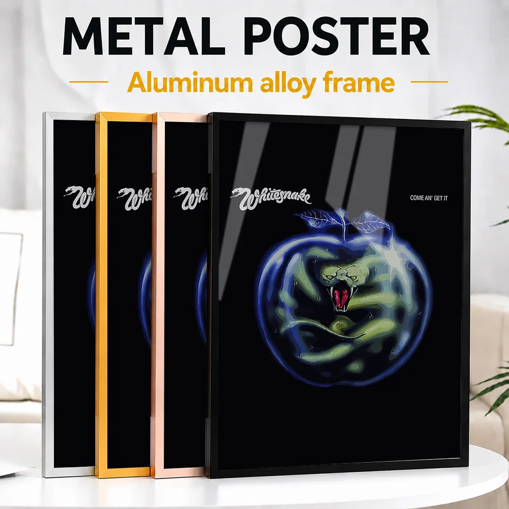 Whitesnake Come An' Get It Album Framed Aluminum Metal Poster Personalized Painterly Wall Art For Home Office And Living Room