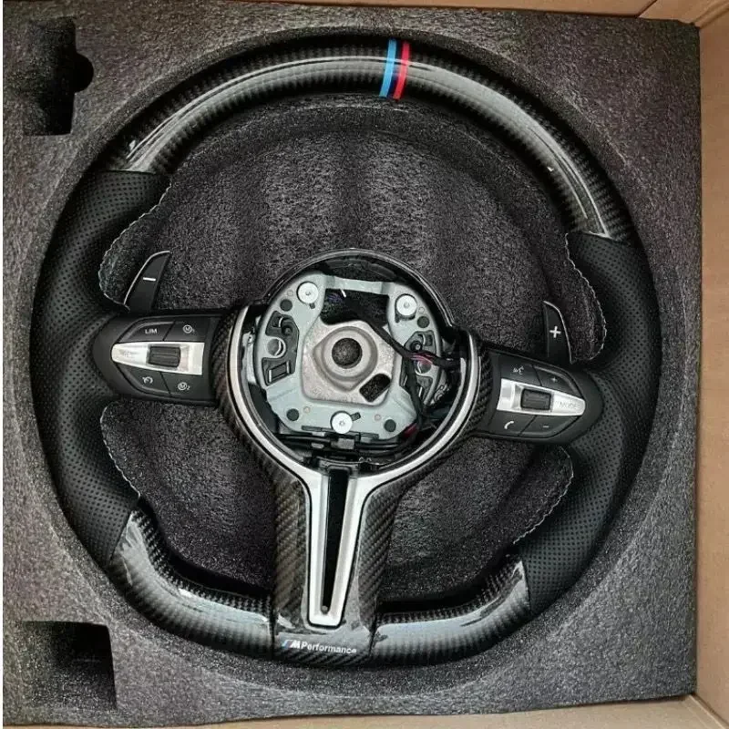 Car Steering Wheel For BMW M3 M4 M5 M6 F20 F25 F32 F02 F12 F33 E90 E92 E46 E71 F30 F10 F26 F15 F80 Carbon Fiber Steering Wheel