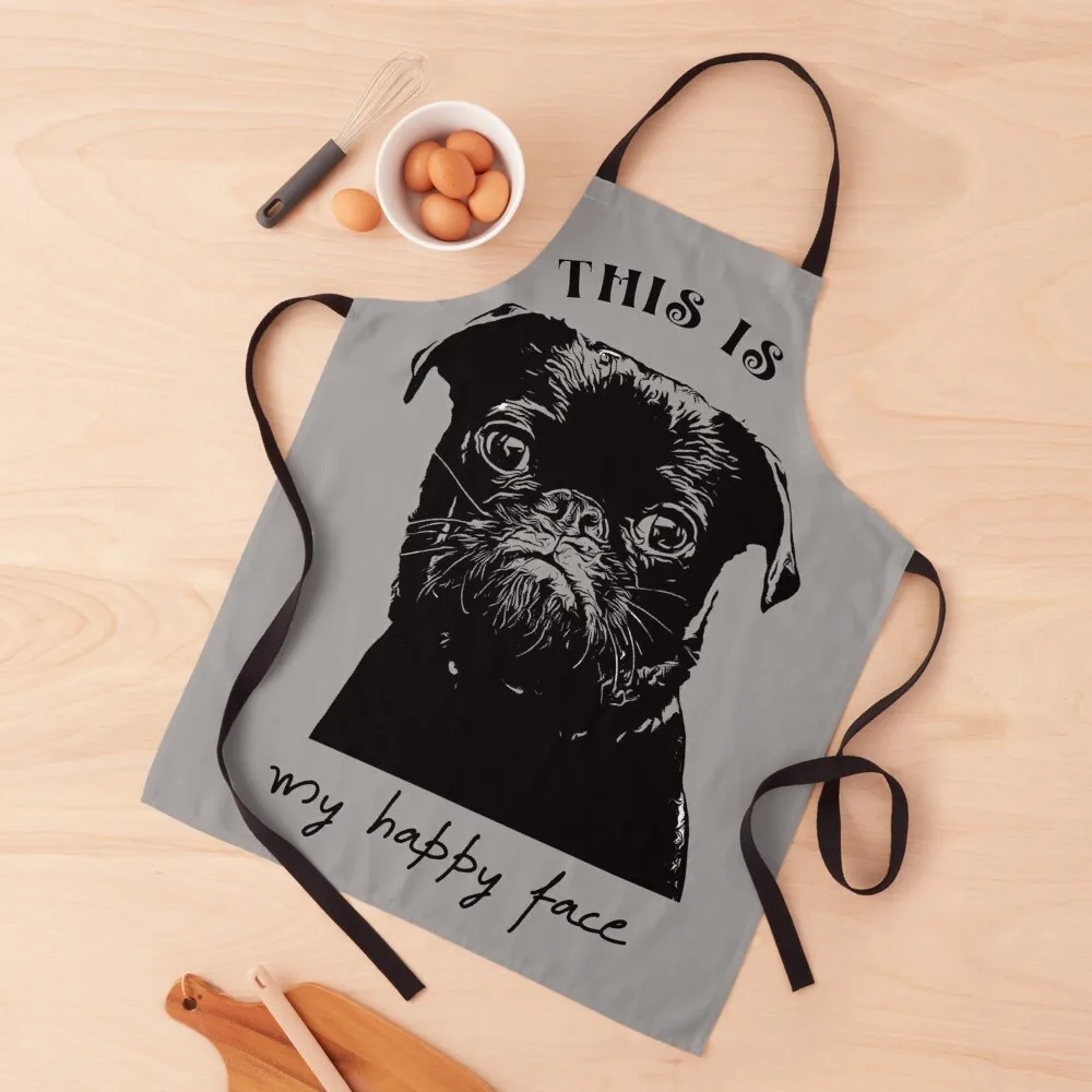 Petit Brabancon / Griffon Belge // This is my happy face Apron For Men Things For The Home Women's Dresses Apron