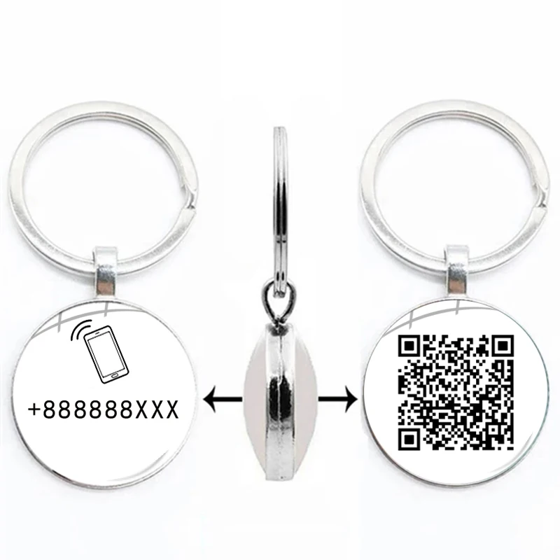 

Qr Code Keychain Company Qr Code Identity Qr Code Double Sided Name Mobile Phone Digital Keychain Pendant Customization