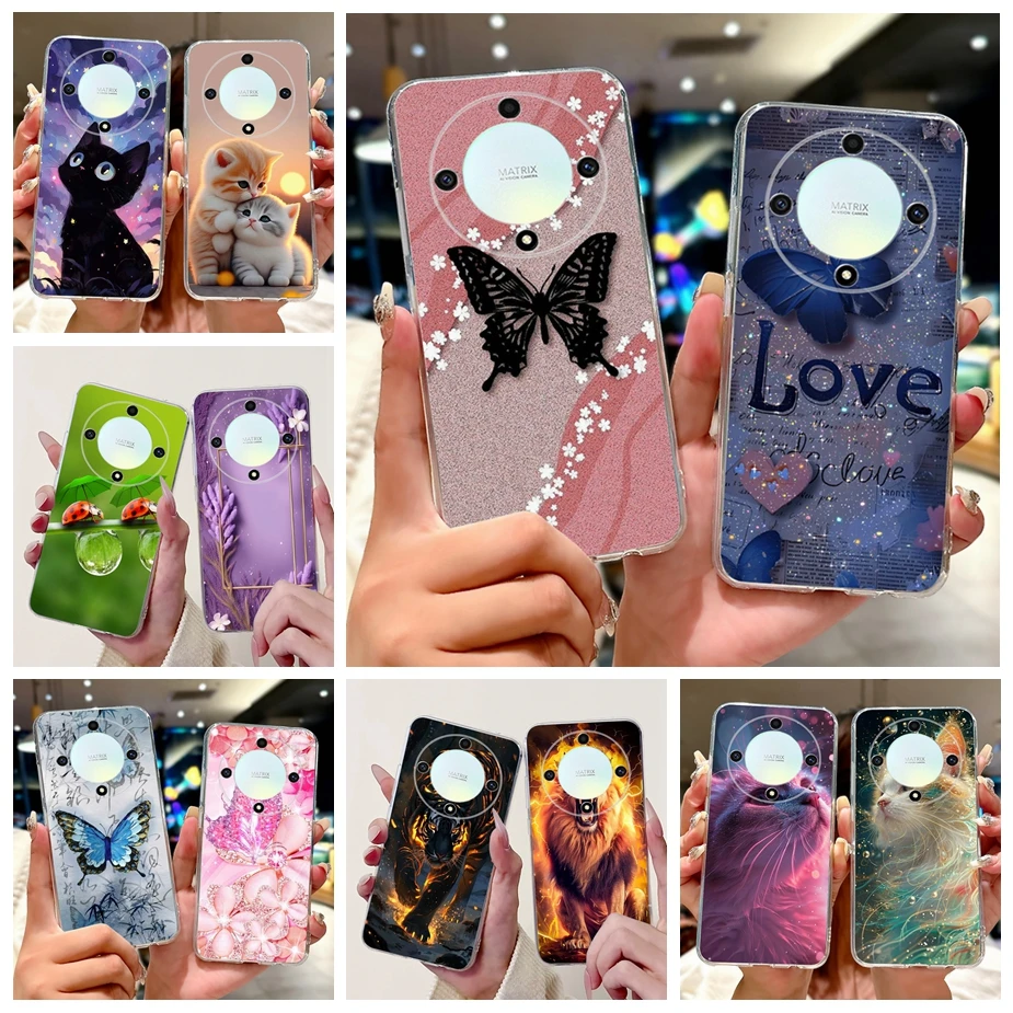 สําหรับ Honor Magic 6 Lite กรณีหรูหราทาสีปกหลังซิลิโคนนุ่ม TPU เคสโทรศัพท์สําหรับ Honor X9b HonorX9b Magic6 Lite กระเป๋า